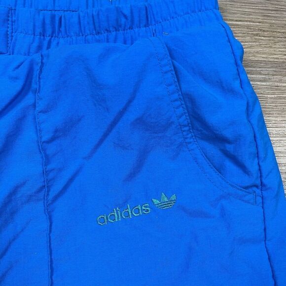 Vintage Adidas Pants Mens Medium Blue Trefoil Ankle Zip 90s Straight Retro - Picture 3 of 11